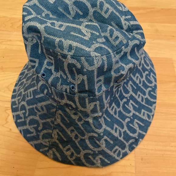LAURENCE AND CHICO denim Monogram One Size Bucket Hat Jean - Picture 3 of 4